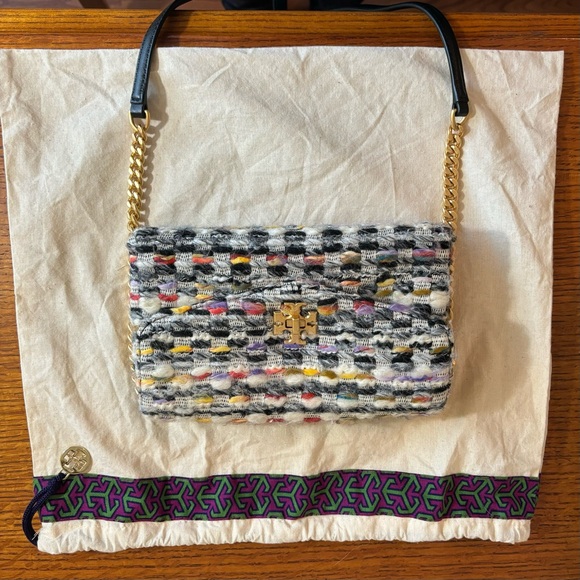 Tory Burch Kira Tweed Chain Wallet & Dust Bag - Picture 14 of 15